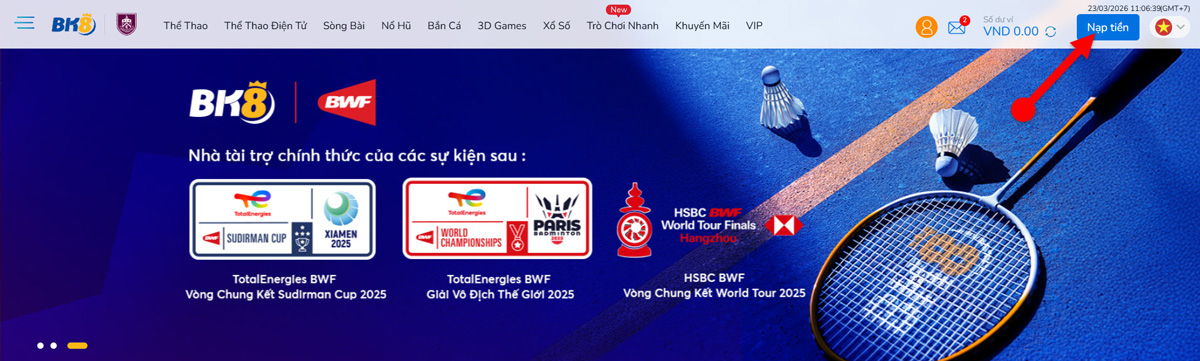 Bước 1: Đăng nhập tài khoản BK8